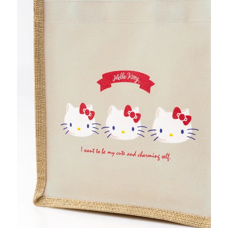 Hello Kitty x Kiiwi O! 聯名款．萌萌大臉系列雙面棉麻手提袋