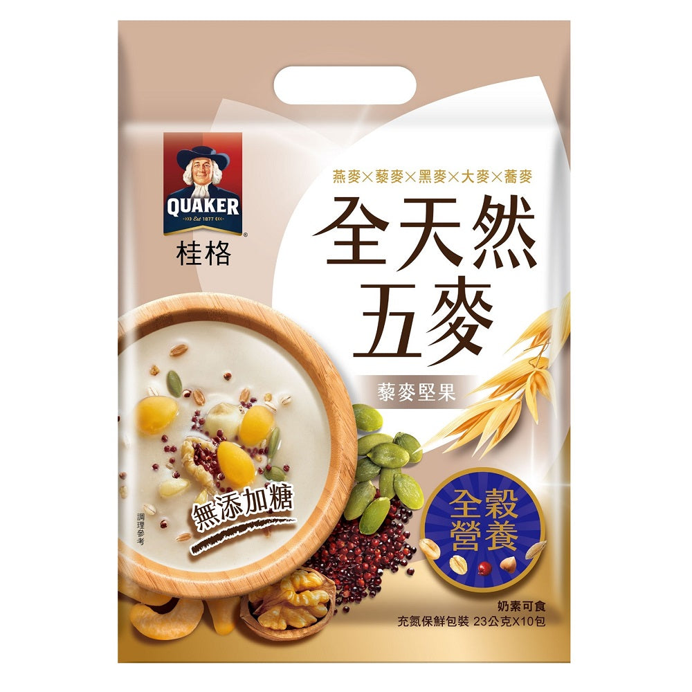 桂格全天然五麥 藜麥堅果無添加糖(23g*10入)