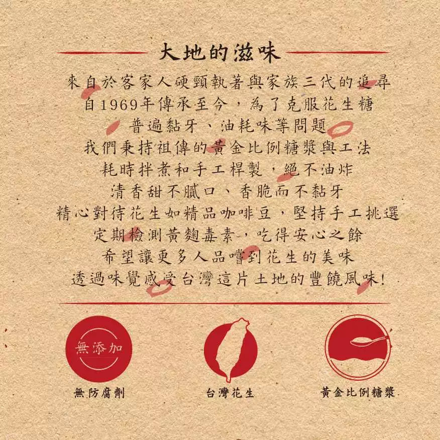 【大地花生工坊】黑芝麻花生片 200g/袋（可素食）｜經典花生糖 整粒花生片系列