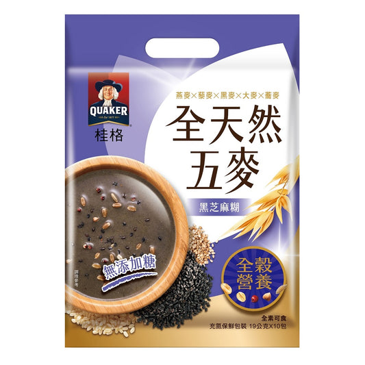 桂格全天然五麥 黑芝麻糊無添加糖(19g*10入)