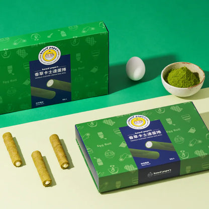Bread PaPa‘s 香草卡士達夾心蛋捲 (抹茶)(144g*盒)