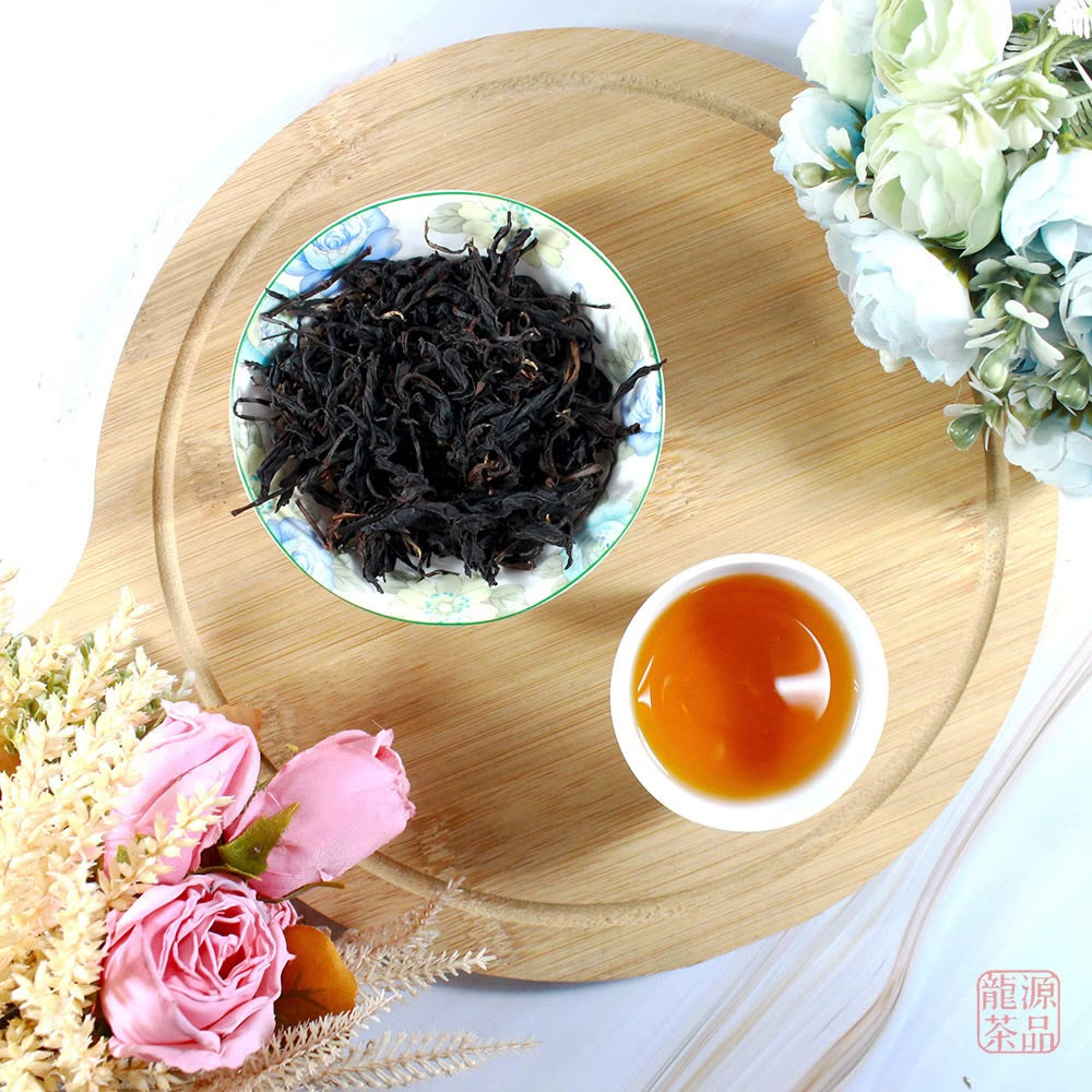 【龍源茶品】時尚精品頂級杉林溪高山荔馥紅茶葉 富貴牡丹花布竹藝茶葉禮盒 LONG YA TEA Fashion Premium Top-Grade Shanlinxi High Mountain Lychee Fragrance Black Tea With Noble Peony Fabric Bamboo Art Tea Gift Box(30gx3包-共90g/盒）