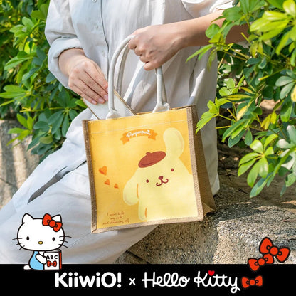 Hello Kitty x Kiiwi O! 聯名款．萌萌大臉系列雙面棉麻手提袋