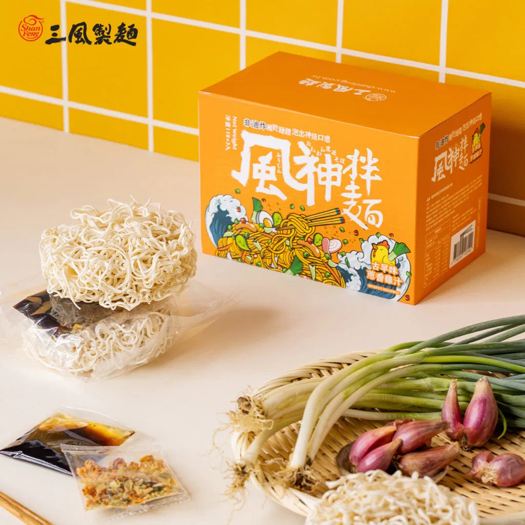 三風製麵 風神拌麵-古早味蔥香雞汁麵 Instant Noodles Scallion Chicken Flavor(118g*3入)