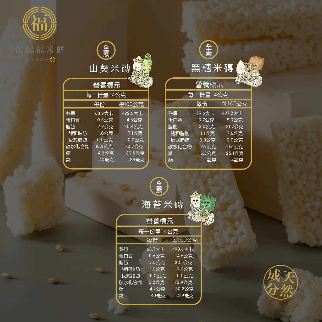 【奮起福餅黃金米磚系列】福氣包 綜合米磚50入 超划算大禮包 米香 爆米香 傳統零食 米香婚禮小物 嘉義伴手禮 嘉義名產
