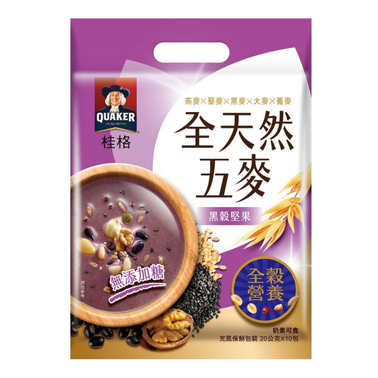 桂格全天然五麥 黑穀堅果無添加糖20g*10入