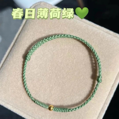 白沙屯媽祖婆過香爐 小金珠細繩 平安手鍊 過完爐出貨 附贈媽祖平安符 媽祖加持保佑 山邊媽 大甲媽 北港媽(1入)
