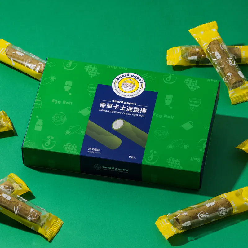 Bread PaPa‘s 香草卡士達夾心蛋捲 (抹茶)(144g*盒)