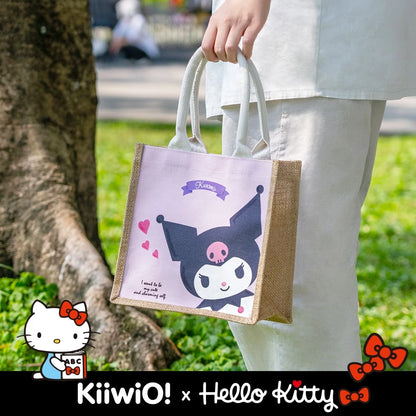 Hello Kitty x Kiiwi O! 聯名款．萌萌大臉系列雙面棉麻手提袋