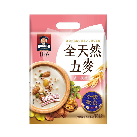 桂格全天然五麥-杏仁核桃(無添加糖)(25g*10入)